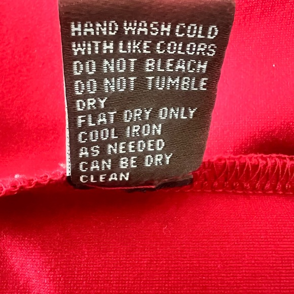 J. McLaughlin Dark Red Bell Sleeve Rayon Dress M - Picture 5 of 5